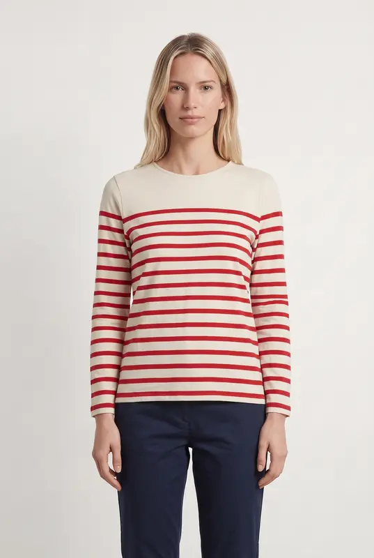 Marinière Rouge et Blanche - Taille M/38