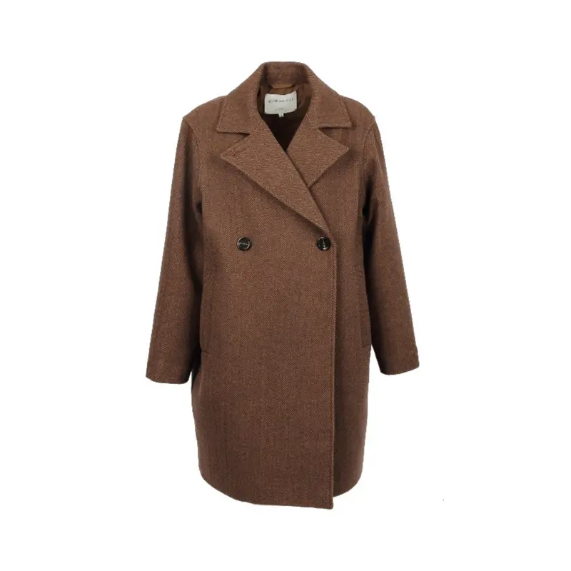 MARISOL (REF. 65361) MARRON - MANTEAU EN LAINE MELANGEE