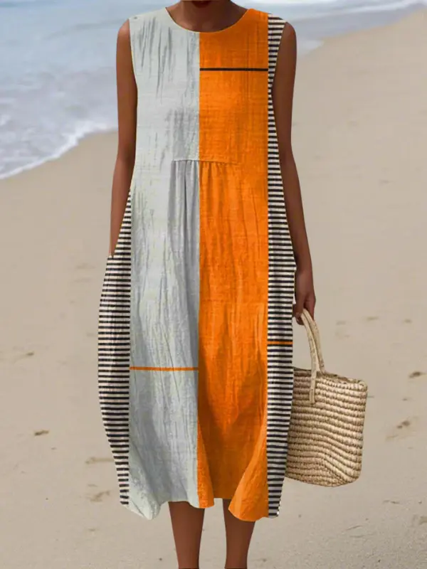 May - Robe Colorblock Décontractée