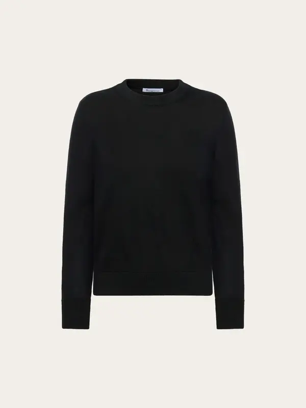 Merino crew neck sweater - Black Jet
