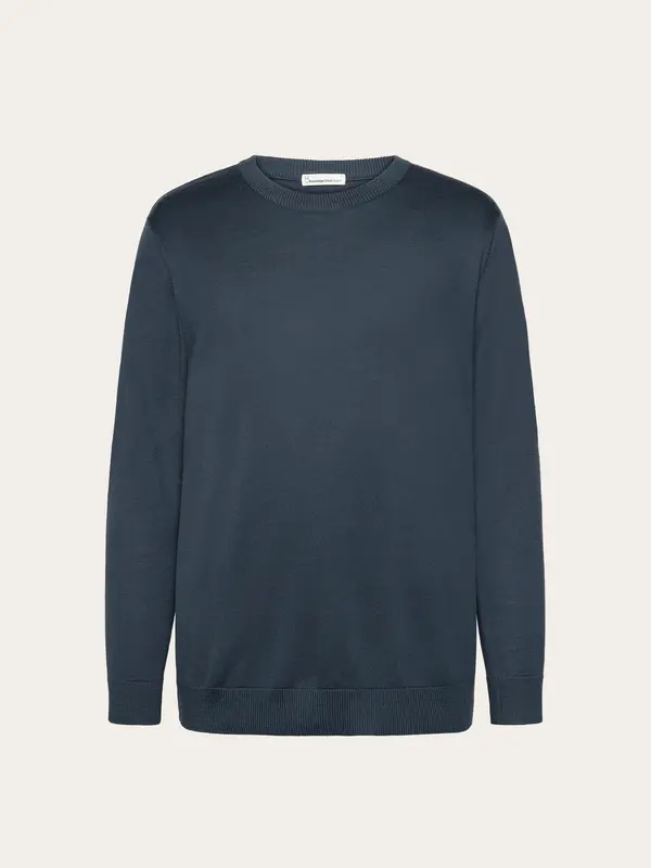 Merino crew neck sweater - Vintage Indigo