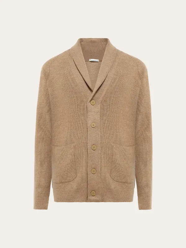 Merino knit cardigan - Kelp melange