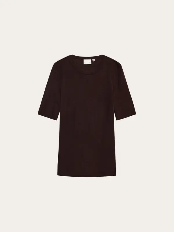 Merino rib t-shirt - Chocolate Torte
