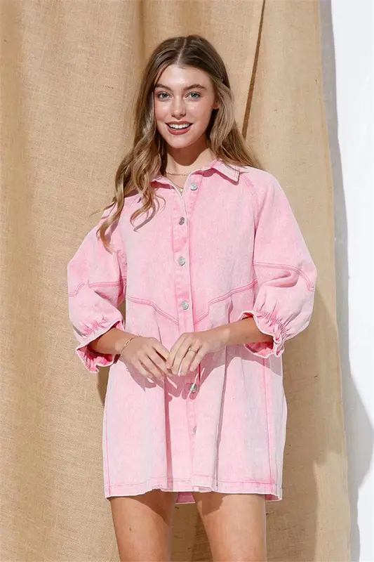 Mia - Mini robe col chic manches bouffantes tendance