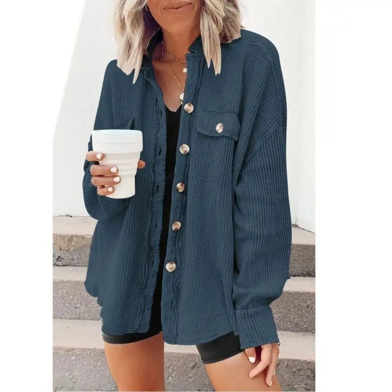 Mia - Veste boutonnée en velours côtelé élégante