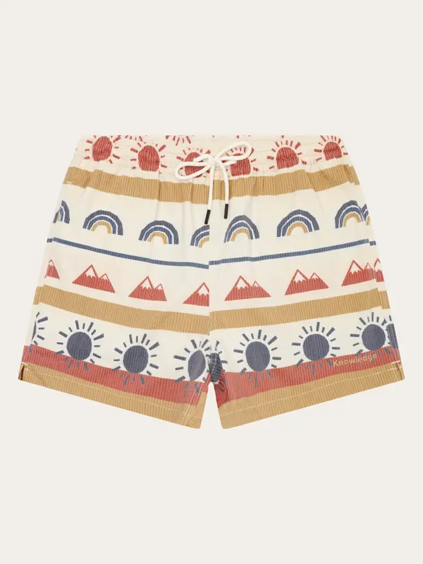 Mid-thigh seersucker swimshorts - Multi color AOP