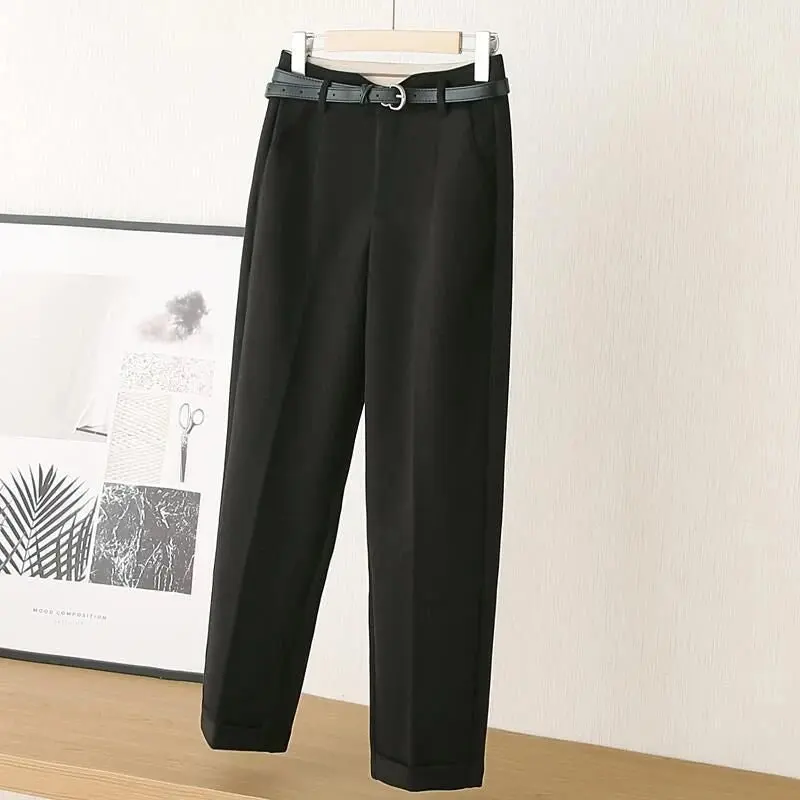 Mila - Pantalon Taille Haute Classique avec Devant Plissé