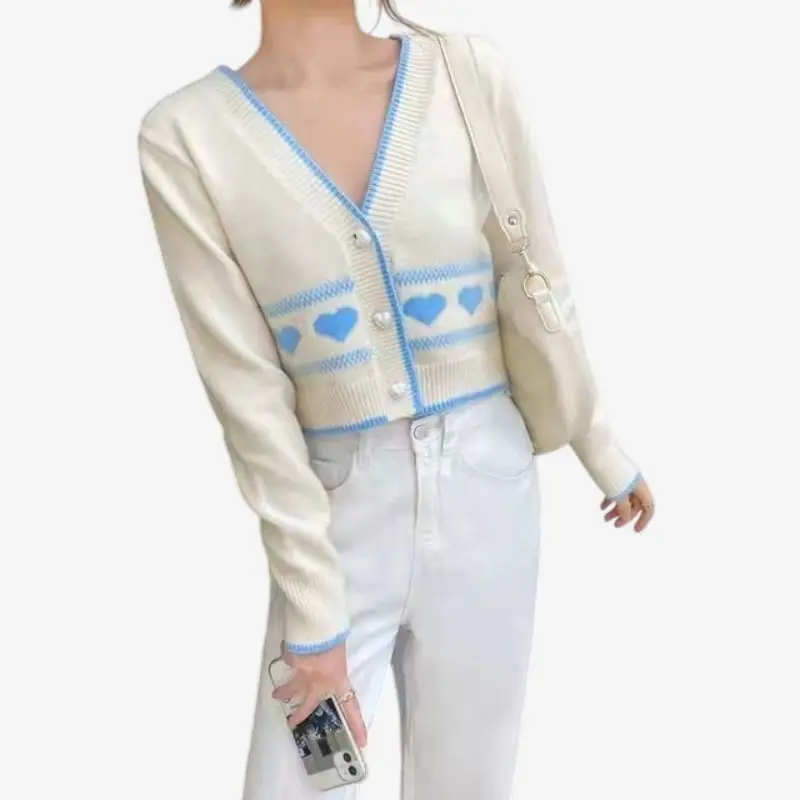 Mildred Pull femme col V manches longues