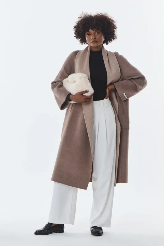 MILLIE - Manteau en laine et cachemire mélangés réversible
