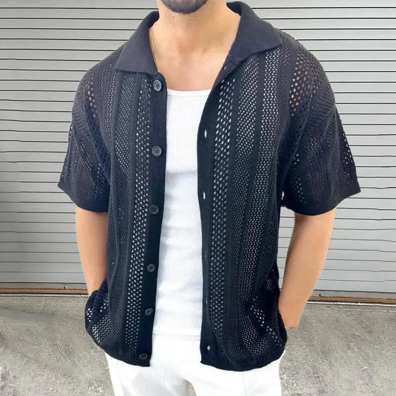 Milo - Haut élégant à coupe décontractée avec motif en maille respirante