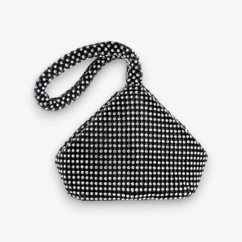 Mini sac à maquillage avec poignée diamant