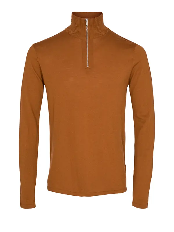 MINIMUM Col roulé à zip Lesno couleur gingembre