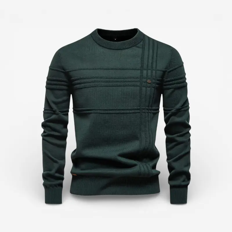 Mira – Pull Ajusté à Manches Longues avec Motif Rayé