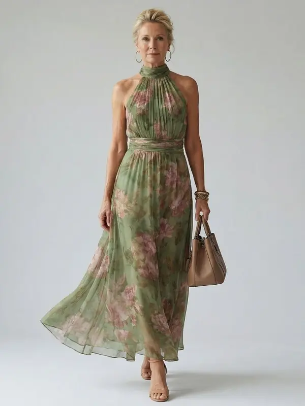 Mirelle - Élégante Robe Midi Fleurie