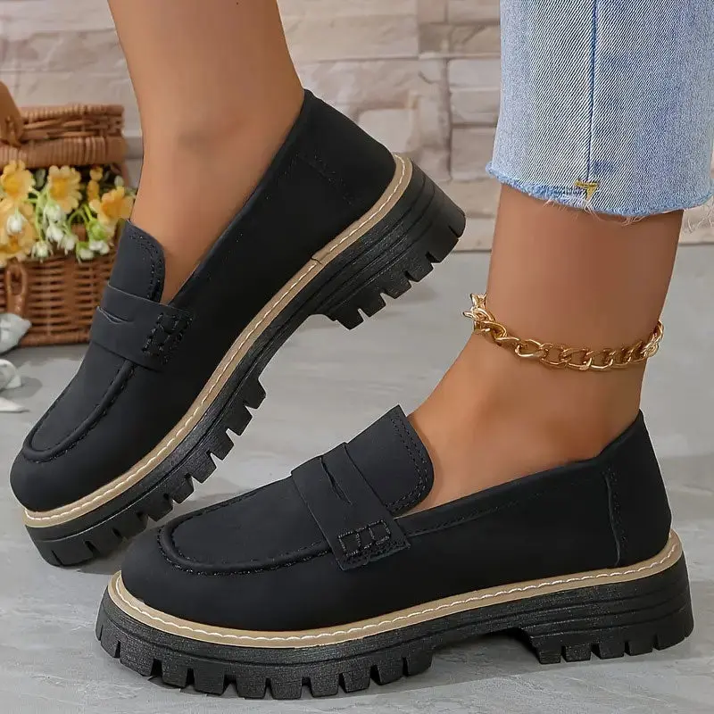 Mocassins femme épais à enfiler