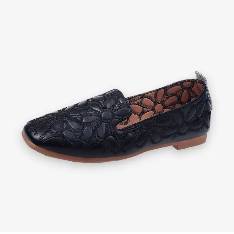 Mocassins slip-on à motif floral