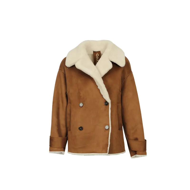 MUNDI (REF. 65254) MARRON CLAIR - VESTE EN FAUSSE FOURRURE