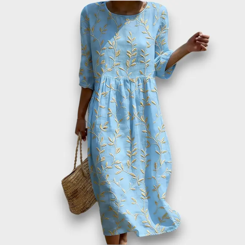 Natalie - Élégante Robe Midi Brodée