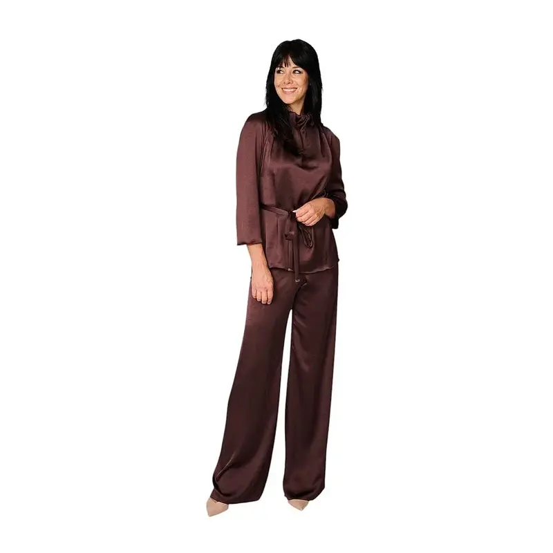 Natan Collection pantalon femme aubergine FICEO-JTBT02 310
