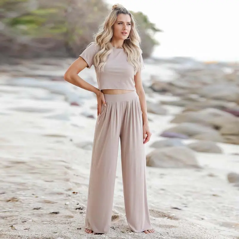 Nyssa - Ensemble deux pièces décontracté top + pantalon