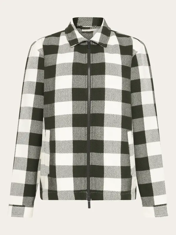 Organic Cotton Checked Flannel Overshirt GOTS - Green check