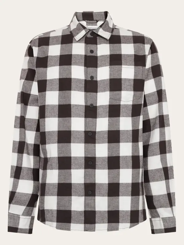 Organic Cotton Checked Flannel Shirt GOTS - Brown check