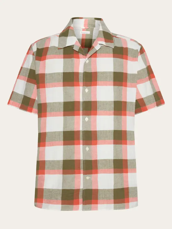 Organic Cotton Checked Shirt GOTS/Vegan - Beige check