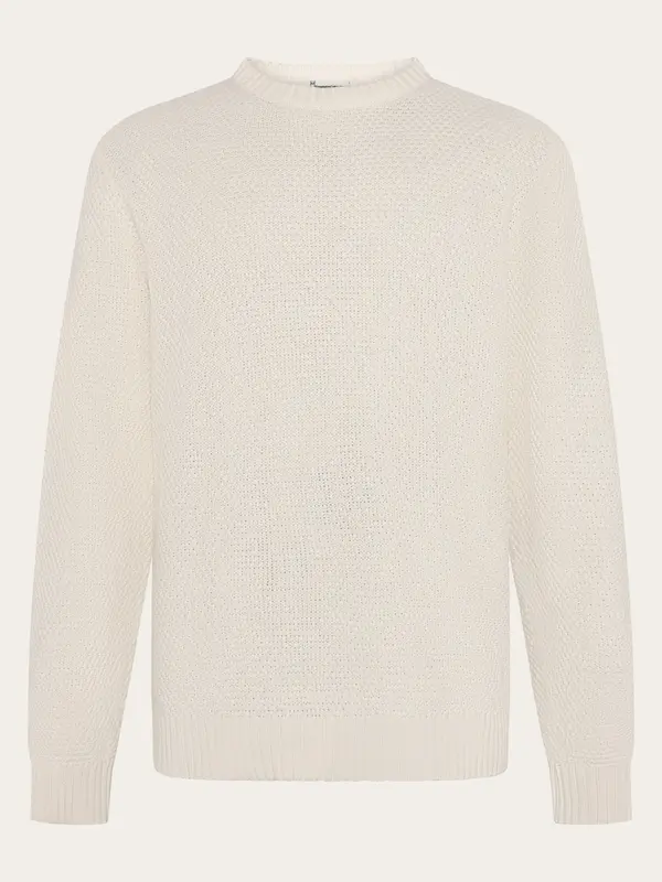 Organic Cotton crew neck knit - GOTS/Vegan - Egret