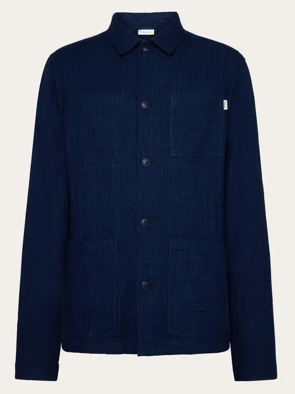 Organic Cotton Dobby Overshirt GOTS/Vegan - Indigo