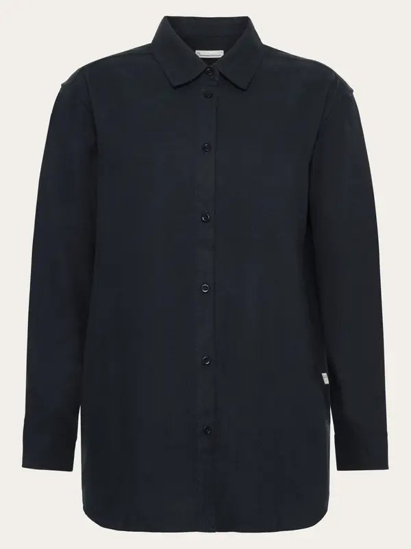 Organic Cotton Flannel Shirt GOTS - Total Eclipse