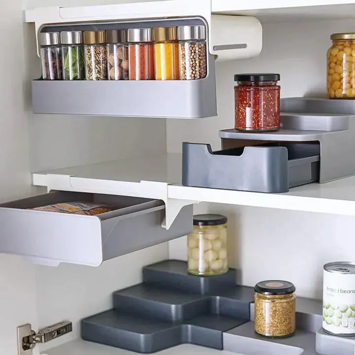 Organisateur cuisine ShelfEase sous étagère coulissant