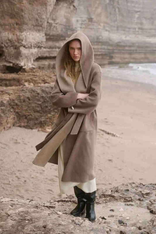 ORNELLA - Manteau en laine et cachemire mélangés