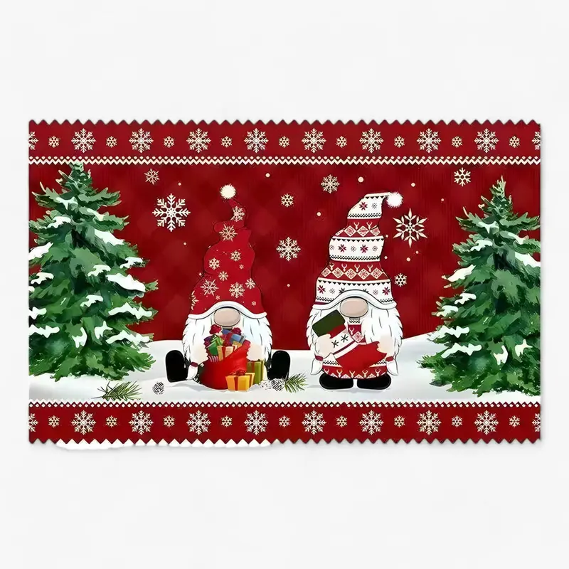 Paillasson de Noël avec gnome & élan