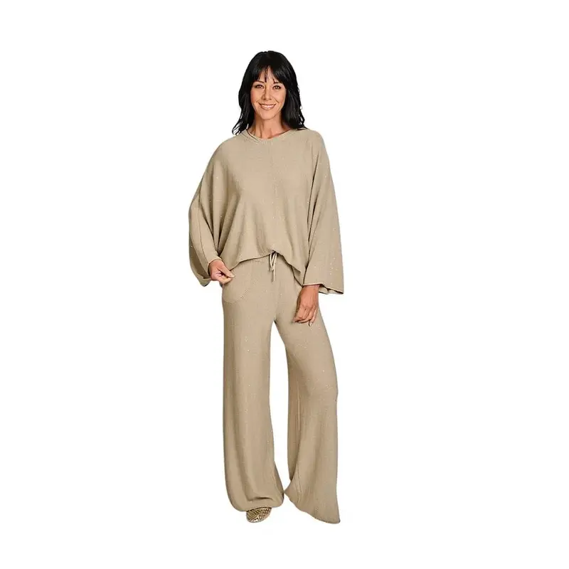 Panicale Cashmere} pantalon femme foncé beige