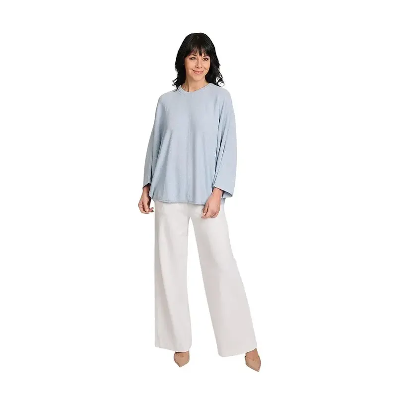 Panicale Cashmere poncho femmes ciel
