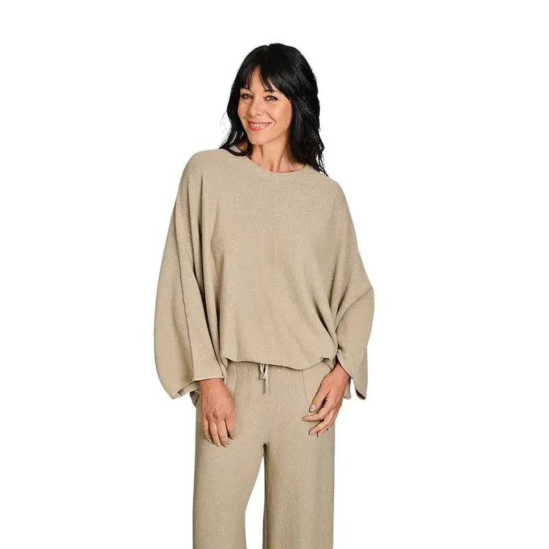 Panicale Cashmere poncho femmes foncé beige