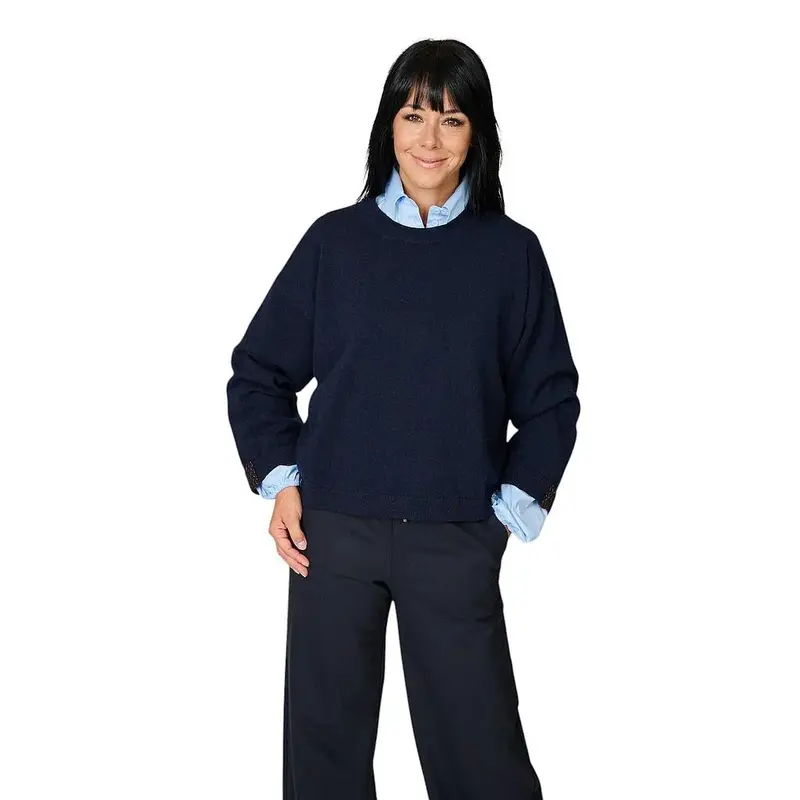 Panicale Cashmere pull à enfiler pour femme, bleu