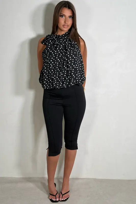 Pantacourt Capri Noir — Coupe Ajustée & Confort Stretch