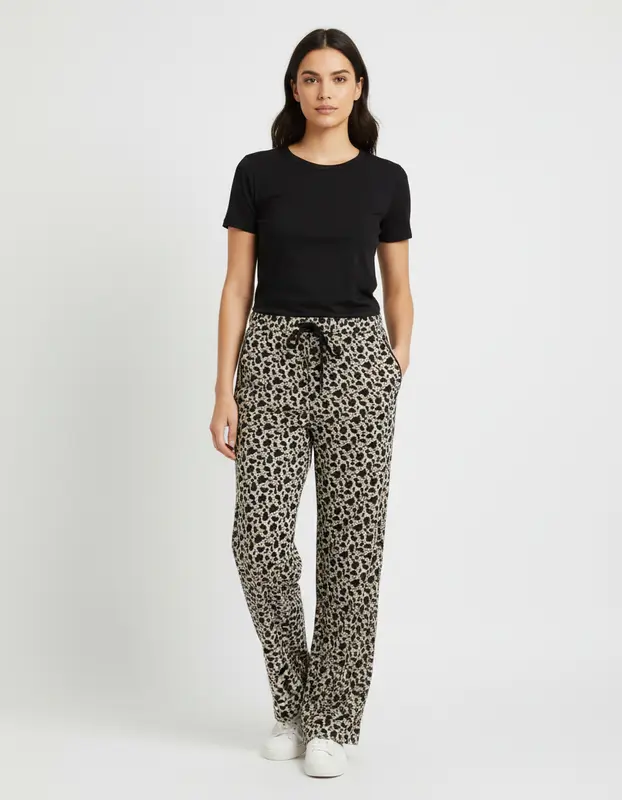 Pantalon à motifs noir et blanc - Taille S/36