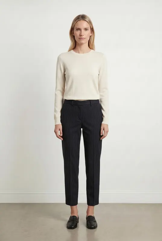 Pantalon À Rayures Noir et Blanc - Taille S/36