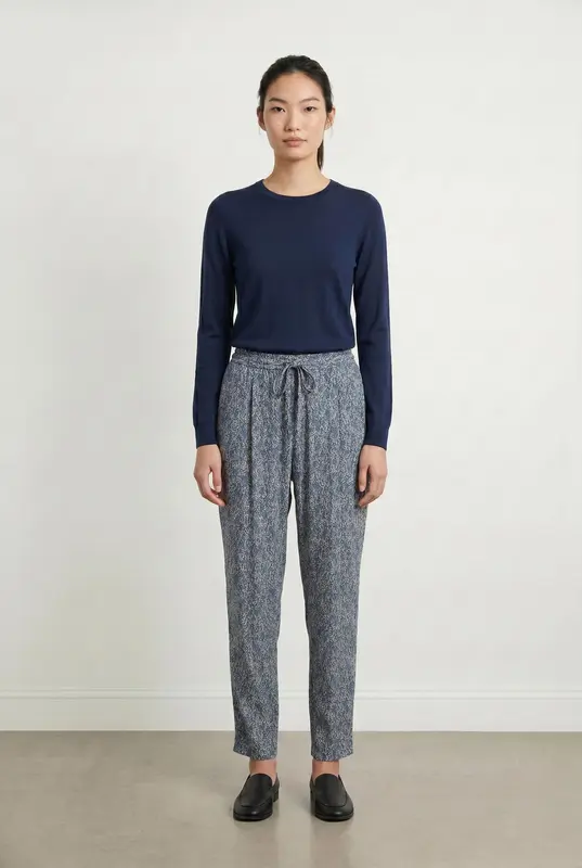 Pantalon bleu à motifs - Taille S/36