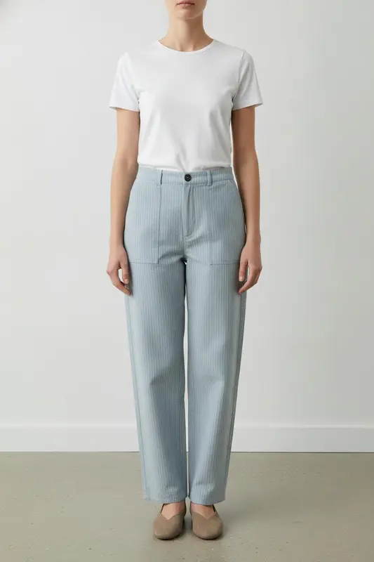 Pantalon Bleu Rayé - Taille S/36