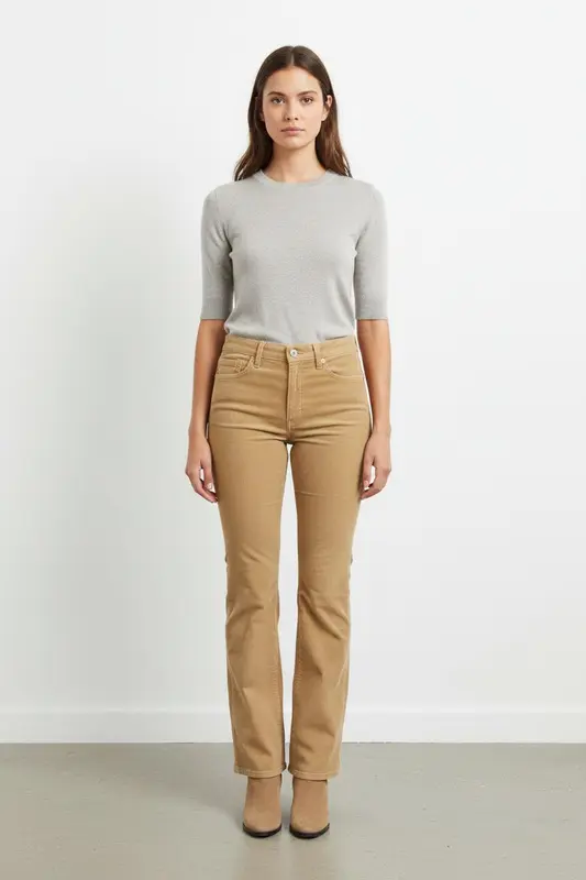 Pantalon Bootcut Beige - Taille M/38 - imparfaites