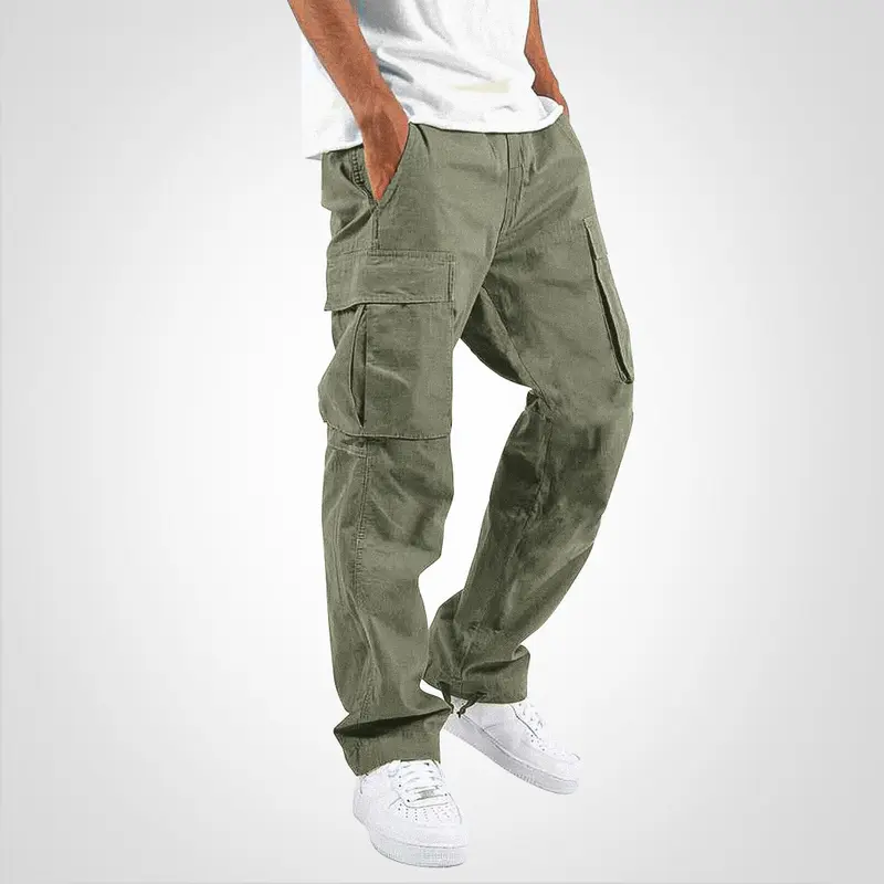 Pantalon cargo à poches multiples avec taille standard