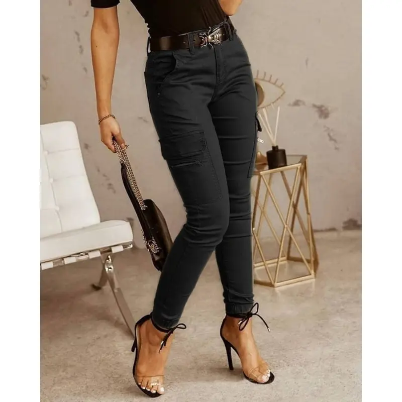 Pantalon cargo femme Harper taille haute coupe slim