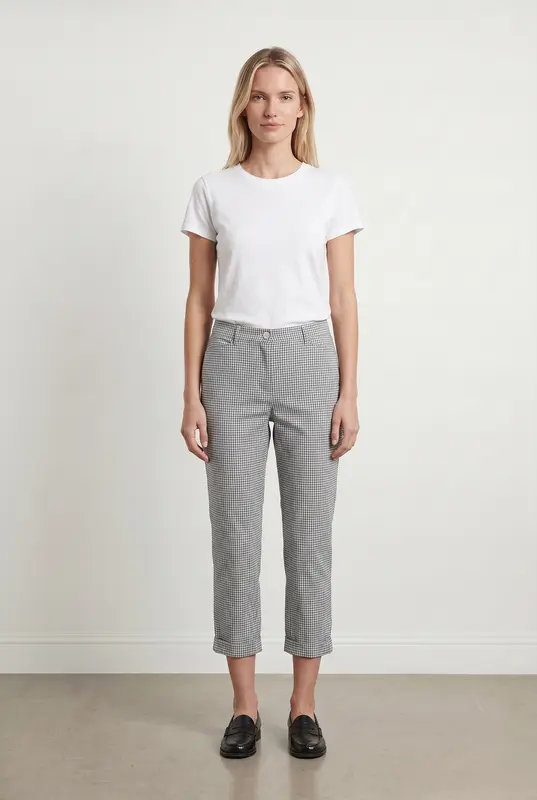 Pantalon Carreaux Bleu et Blanc - Taille M/38