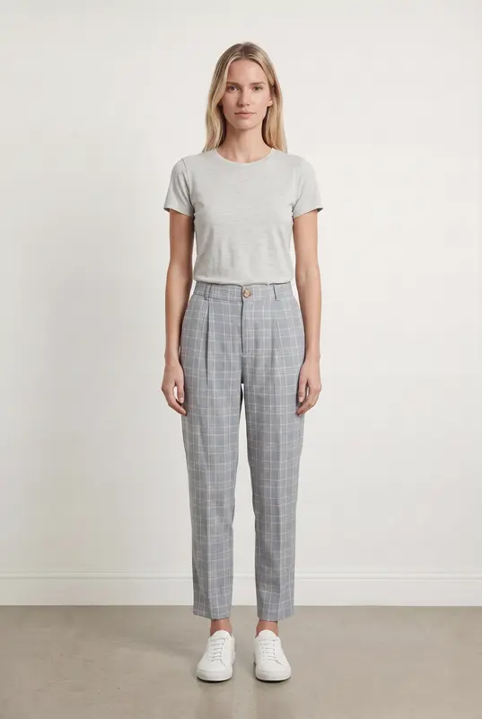 Pantalon Carreaux Bleus et Blancs - Taille XS/34