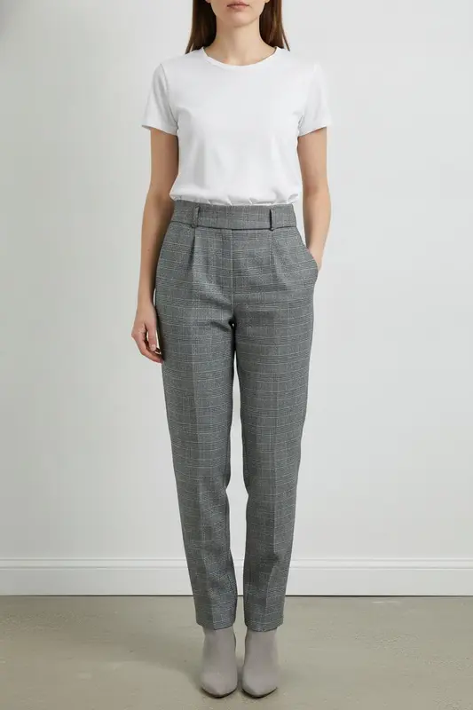 Pantalon Carreaux Gris - Taille M/38