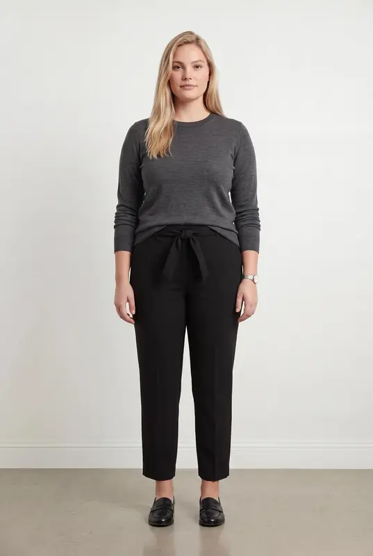 Pantalon Ceinturé Noir - Taille XXL/44