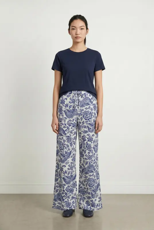 Pantalon Chino Blanc et Bleu - Taille XS/34